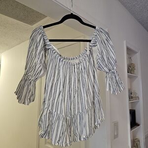 Striped Women's Top - White and Black